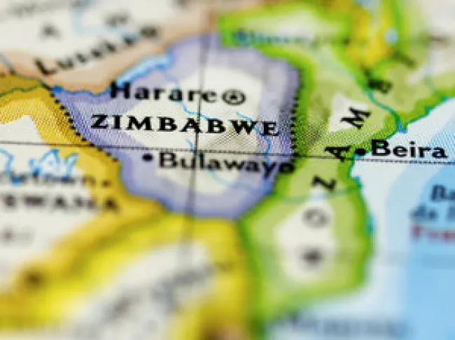 Map showing Zimbabwe
